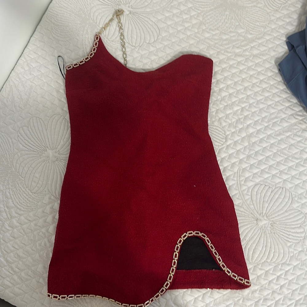 red embellished Zara dress size Medium! too big on me but super cute